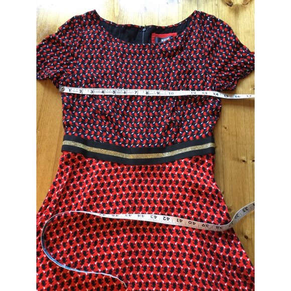 Anthropologie Maeve Amici Rabbit Print Red Dress Size 4 Career - Picture 10 of 12